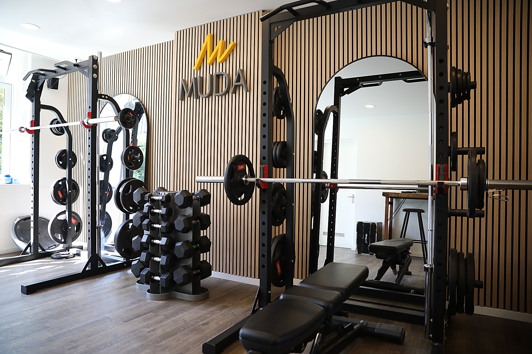 The calm MudaGym studio interior with daylight